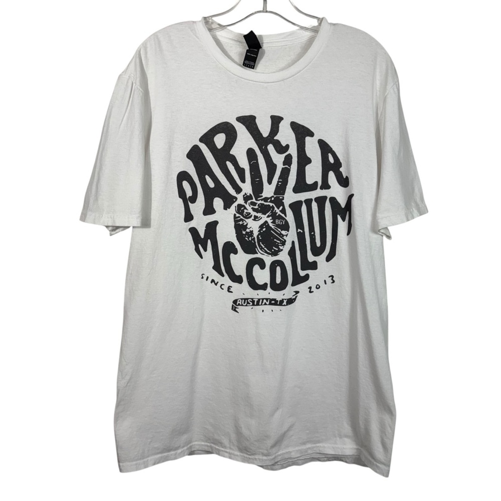 Parker McCollum White Peace Sign Logo Short Sleeve Unisex Tee Country Music L